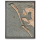 Nautical Wood Maps Anna Maria Island - Grey Frame