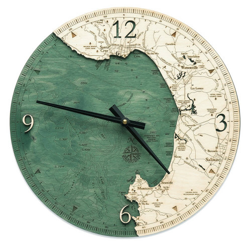 nautical wood monterey bay wall clock