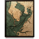 Nautical Wood Maps Tampa Bay - Dark Frame