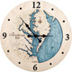 Chesapeake Bay Nautical Topographic Wood Clock - Customizable