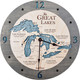 Great Lakes Nautical Topographic Wood Clock - Customizable