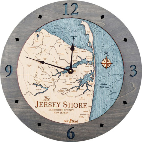 Jersey Shore Nautical Wood Clock