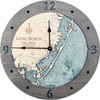 Long Beach Nautical Topographic Wood Clock - Customizable