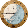 Long Beach Nautical Topographic Wood Clock - Customizable