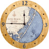 Long Beach Nautical Topographic Wood Clock - Customizable