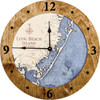 Long Beach Nautical Topographic Wood Clock - Customizable