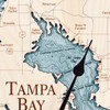 Tampa Bay Nautical Topographic Wood Clock - Customizable