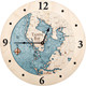 Tampa Bay Nautical Topographic Wood Clock - Customizable