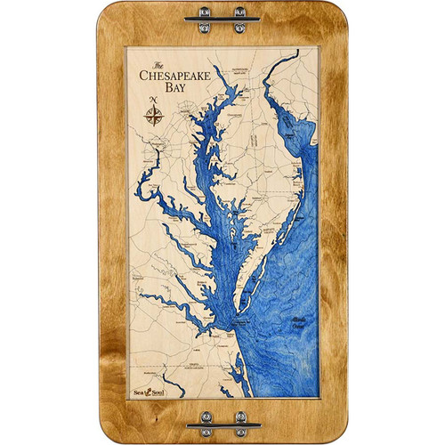 Chesapeake Bay Nautical Map Boat Cleat Serving Tray