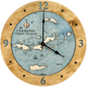 Virgin Islands Nautical Topographic Wood Clock - Customizable